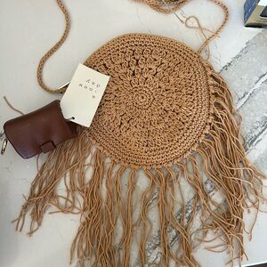 Boho Chic Brown Fringe Crossbody Bag